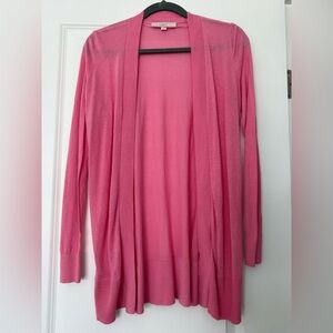 LOFT Lightweight Pink Open-Front Cardigan